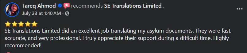 Bengla Translation in The UK