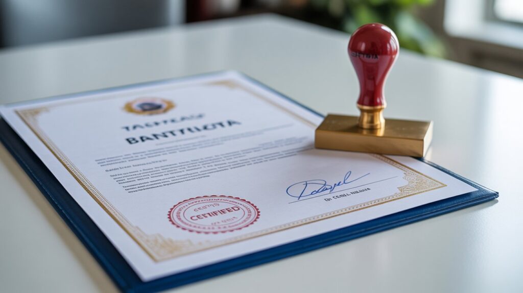 Certified Bangla to English translation with official stamp for Home Office