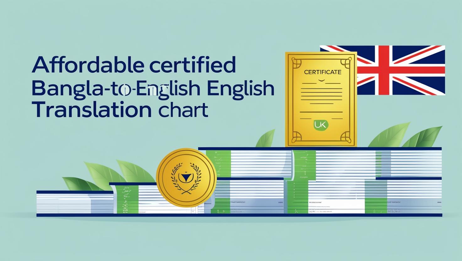 Affordable certified Bangla to English translation price list UK infographic with document icons