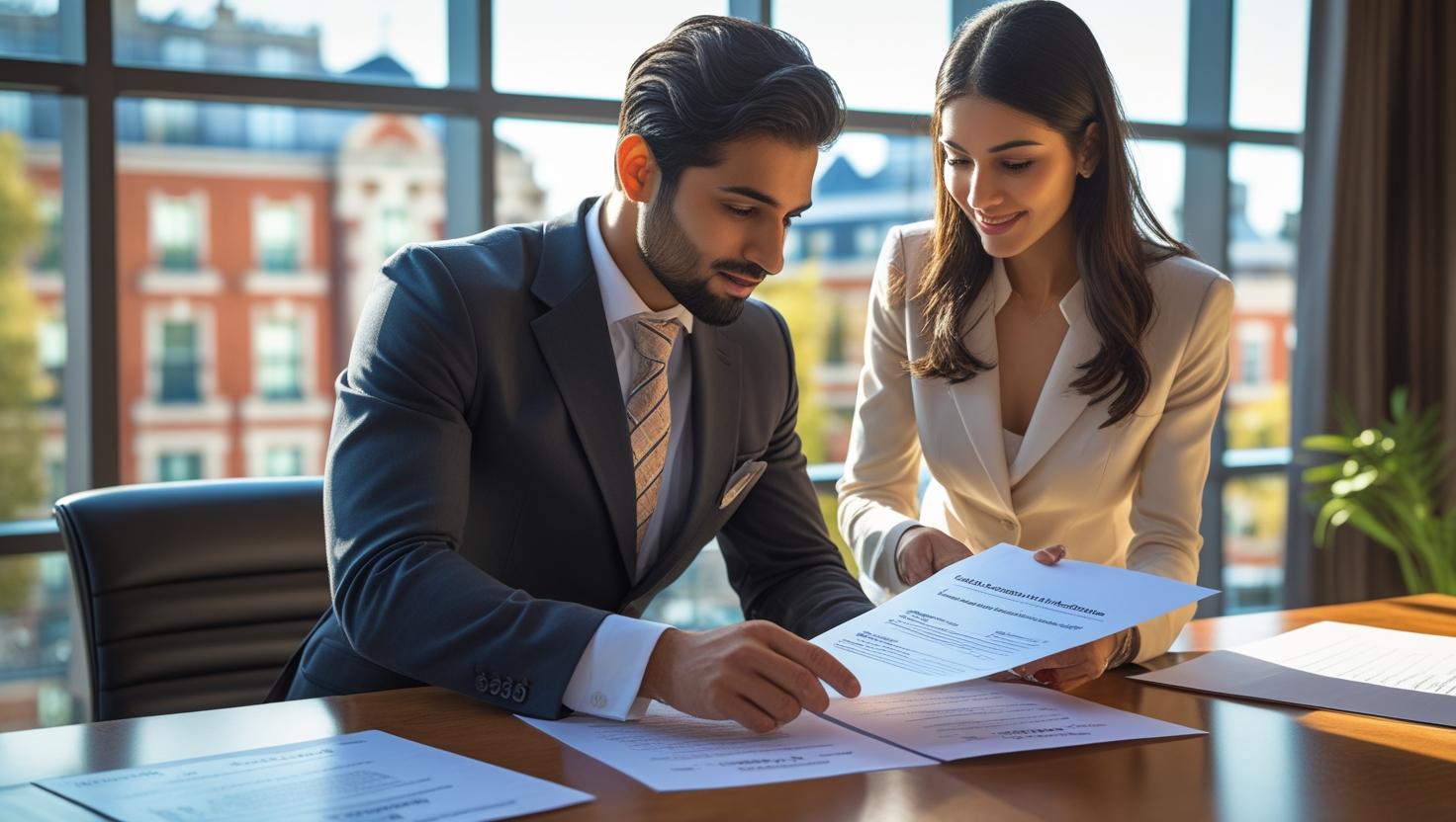 Professional translator assisting client with Urdu to English certified translation in London office
