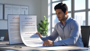 Certified Urdu to English translator working in a UK office