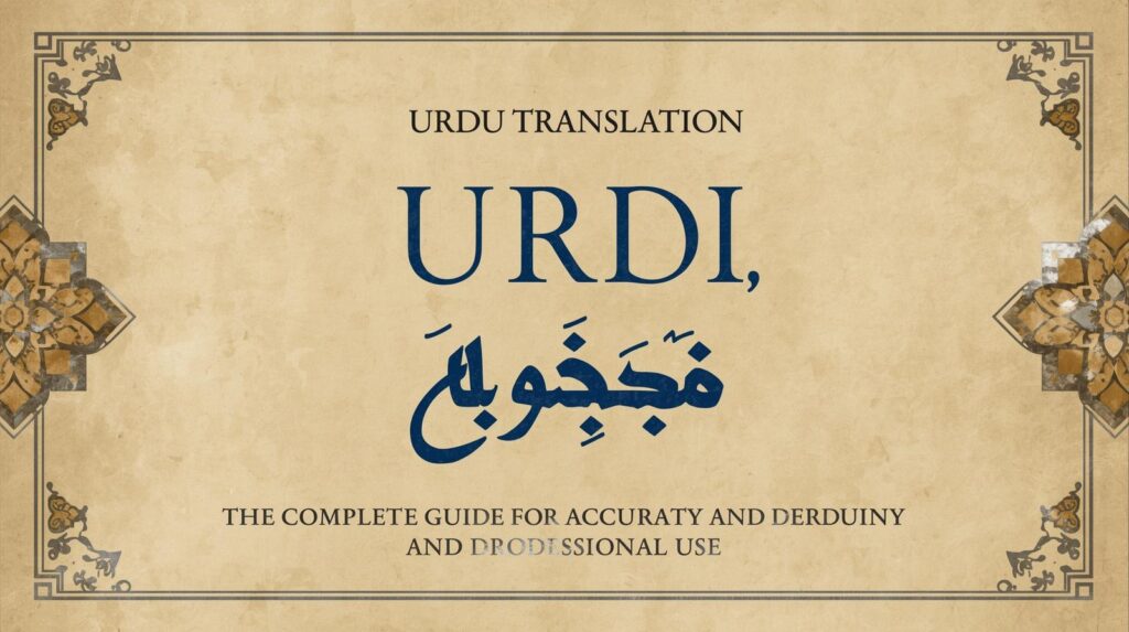 Urdu Translation The Complete Guide for Accuracy and Professional Use