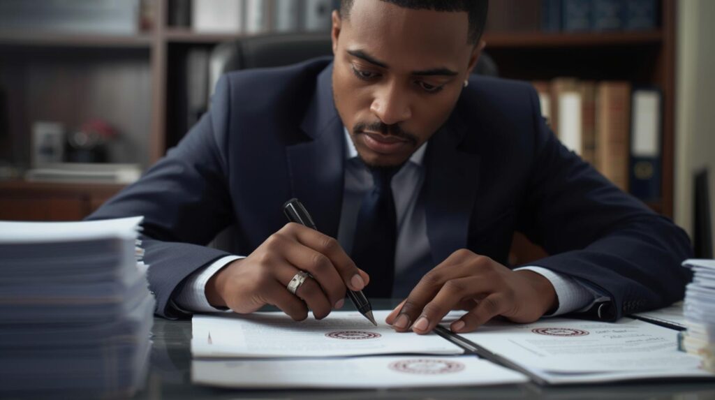 UK asylum seeker preparing documents with certified translation services