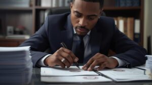 UK asylum seeker preparing documents with certified translation services
