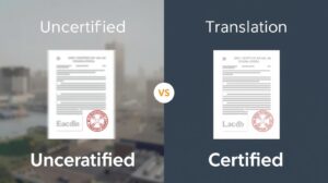 Comparison of uncertified versus certified translations for UK immigration.