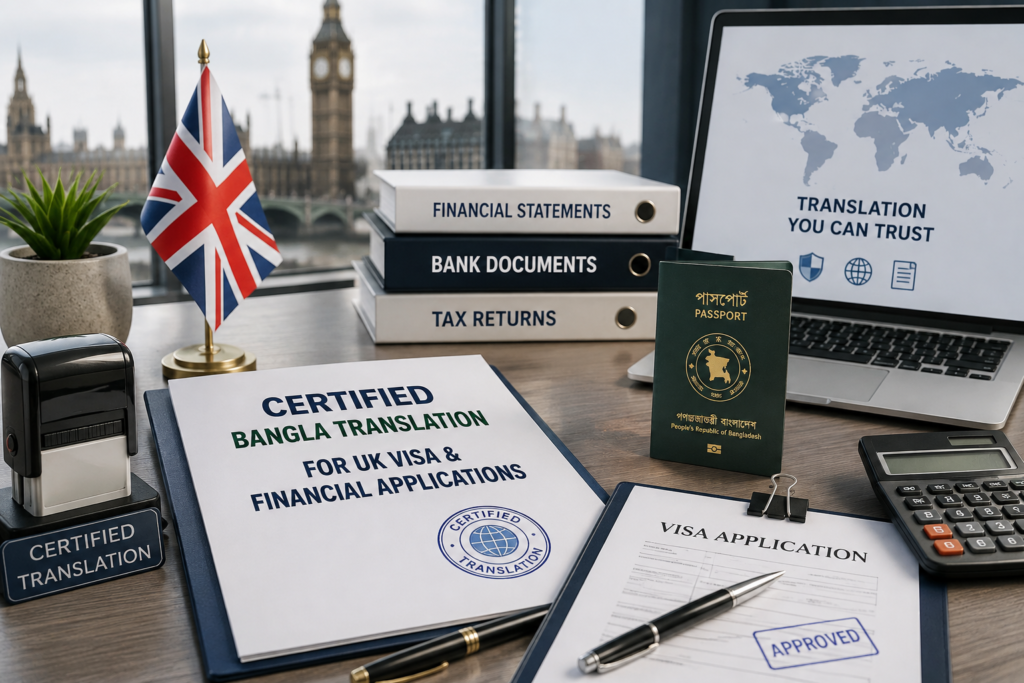 Certified Bangla Translation for UK Visa & Financial Applications