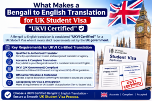 What Makes a Bengali to English Translation for UK Student Visa UKVI Certified